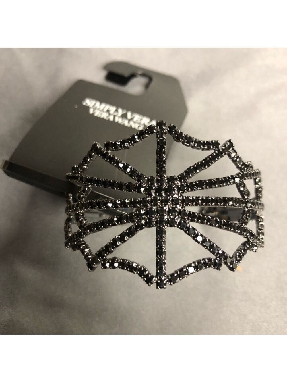 Simply Vera Vera Wang Black Crystal Spider Web Bracelet